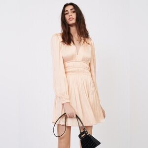 🇫🇷Maje Mini satin dress with ruffles